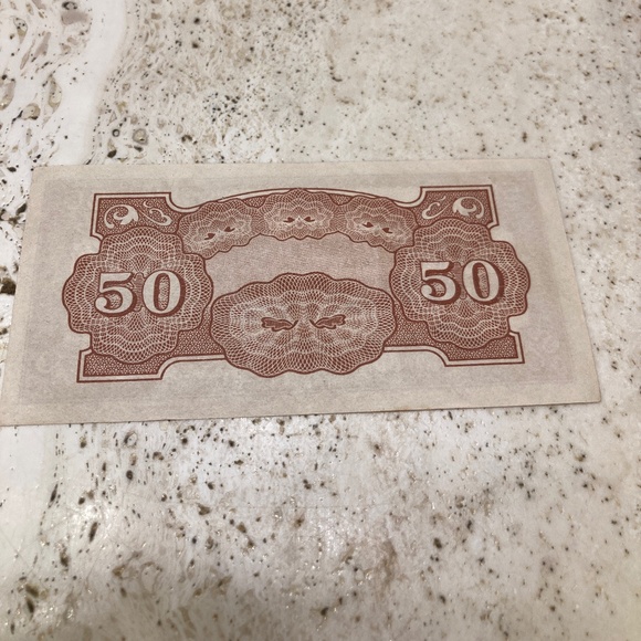 Japanese Government WW2 Occupation Fifty Cent Banknote - Picture 2 of 2